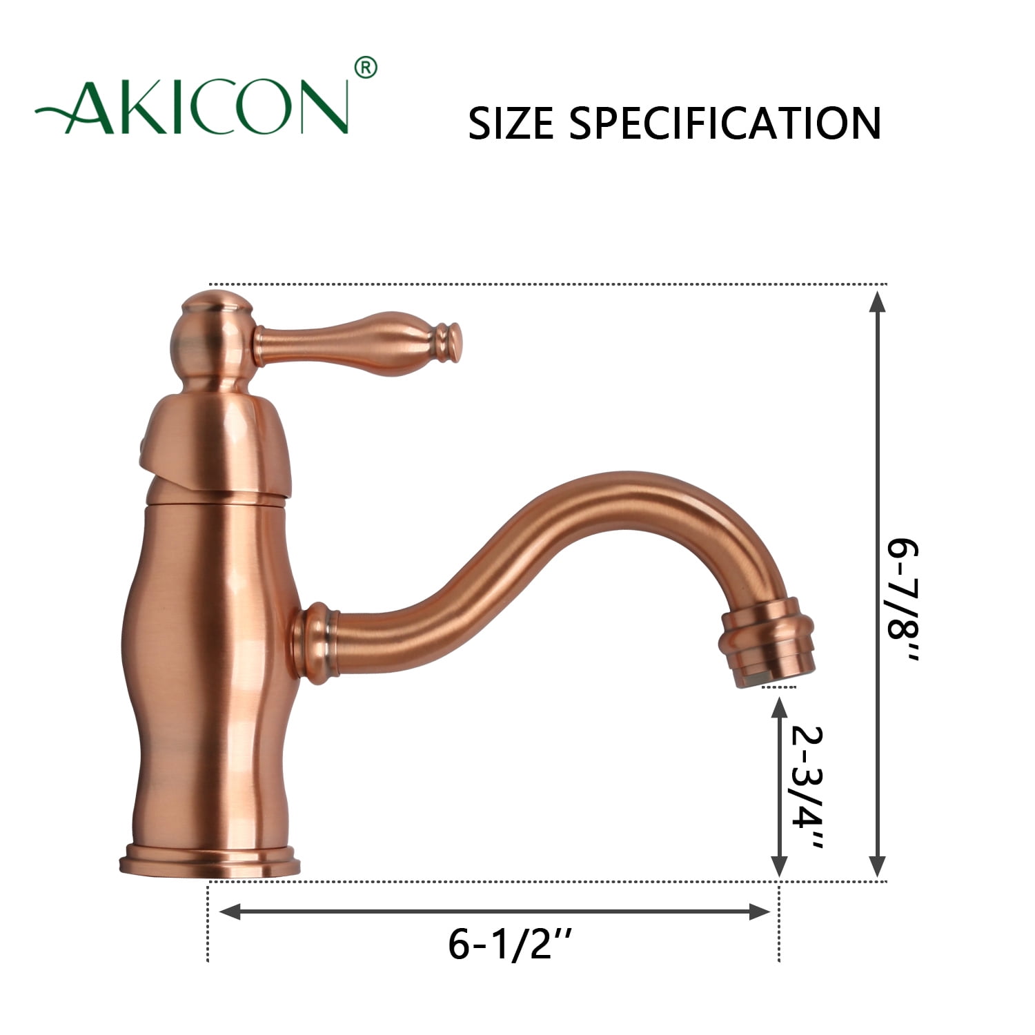 One-Handle Copper Bathroom Sink Faucet
