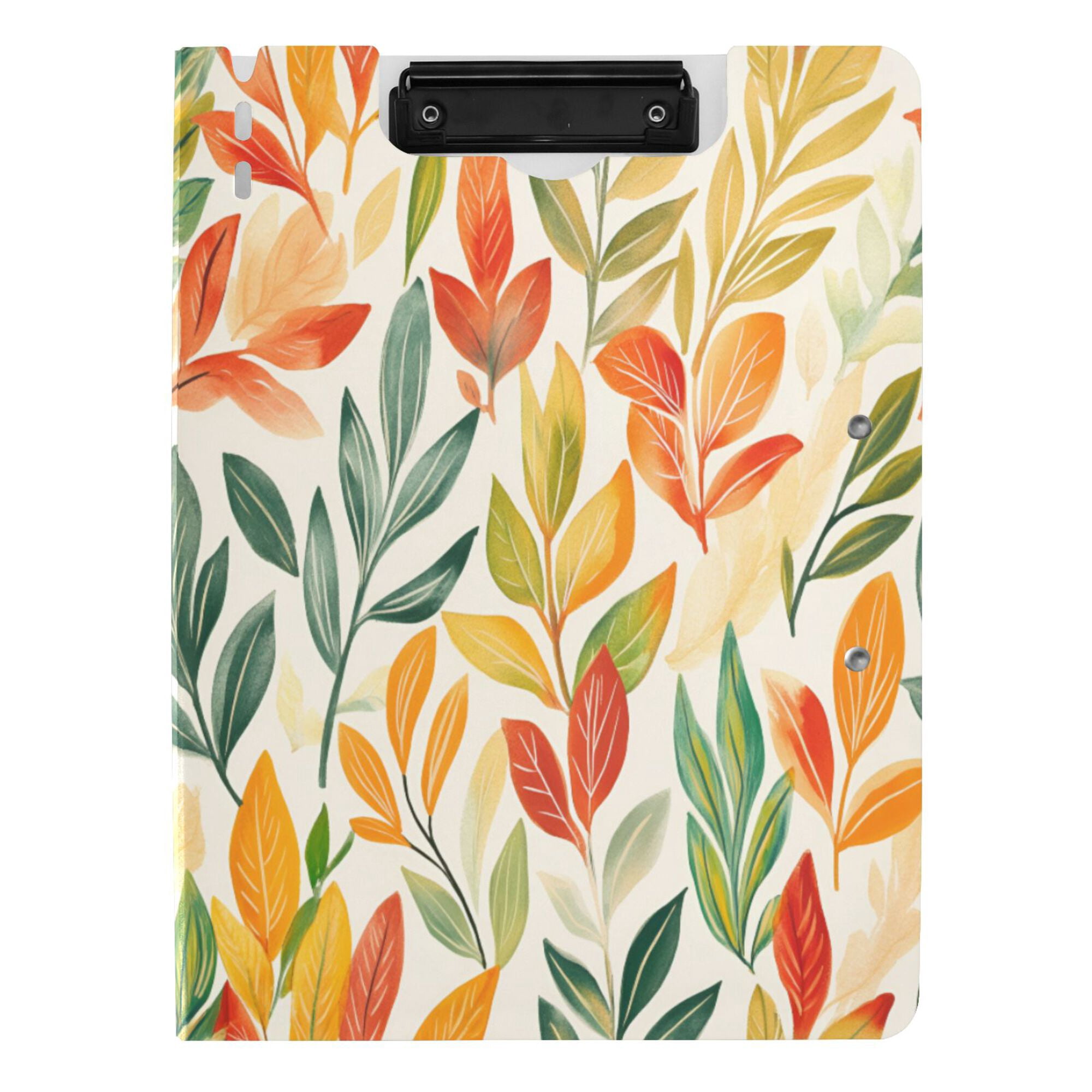 FORMRS A4 Clipboard Folder with Pen Holder Horizontal Foldable School Office Binder, Orange Autumn Leaves