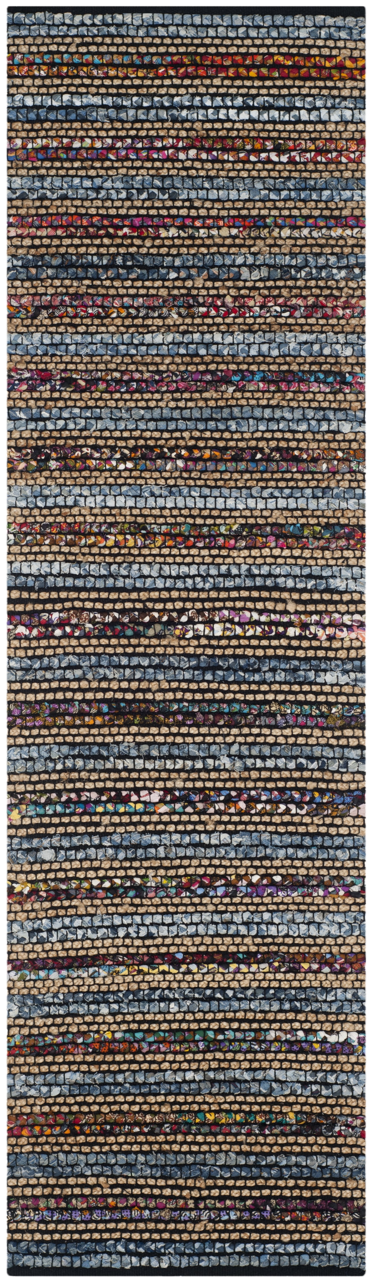 SAFAVIEH Cape Cod Jessy Geometric Runner Rug, Blue/Multi, 2'3" x 12'