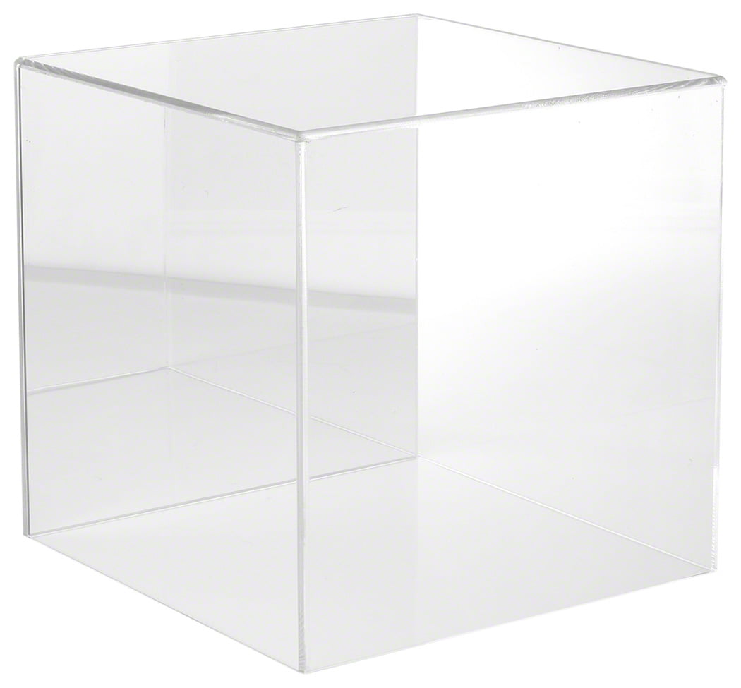 12 x 12 x 12 Plymor Clear Acrylic Display Case with Black Base 