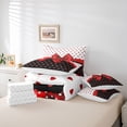 thumbnail image 6 of Erosebridal Romantic Loves Pattern 7pcs Bedding Comforter Set,Polka Dot Bowknot Queen Bedding Sets For Kids Girls,Reversible, 6 of 7