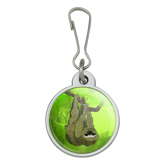 Sloth Watercolor Jacket Handbag Purse Luggage Backpack Zipper Pull Charm