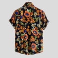 thumbnail image 4 of POTETI Beach Mens Shirts Cotton Linen Hawaii Short Sleeve Button Down Shirts, 4 of 9