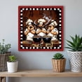 thumbnail image 6 of Red Chef Wooden Wall Clock Silent Non Ticking, Kitchen Gourmet Black Plaid Vintage Square Wall Clocks Battery Operated, Decor Clock for Home Office, Living Room, Kitchen, 12 Inch, 6 of 9