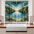 thumbnail image 3 of Ambesonne Landscape Kitchen Curtains, River and Forest Symmetry, 55"x30", Green Blue, 3 of 3