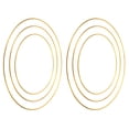 thumbnail image 1 of Unique Bargains Dream Catcher Rings Set, 2 Set 3 Sizes Metal Macrame Wreath Floral Round Ring Hoop, Gold, 1 of 6