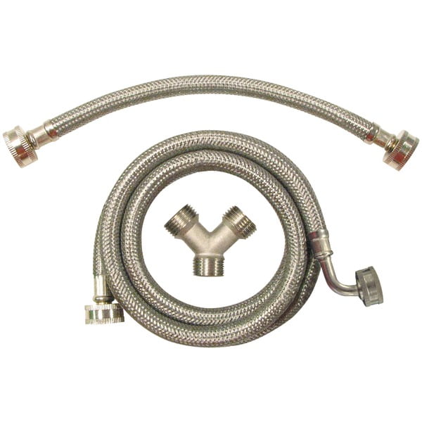 Certified Appliance Accessories(R) STMKIT2 Braided Stainless Steel Steam Dryer Installation Kit with Elbow, 5ft