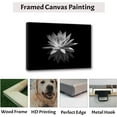 thumbnail image 6 of White Lotus Flower Canvas Print Zen Pictures Wall Art Decor Black and White Floral Painting Decor Frame Ready to Hang (Black and White Lotus Flower - 5, 8"x10"(20x25cm)), 6 of 6