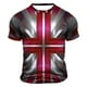 thumbnail image 3 of Mens Camisas de Manga Corta Impresión Casual Deportes Cuello Redondo Blusa, Poliéster Ligero para la Primavera Verano Al Aire Libre Uso Diario, 3 of 4
