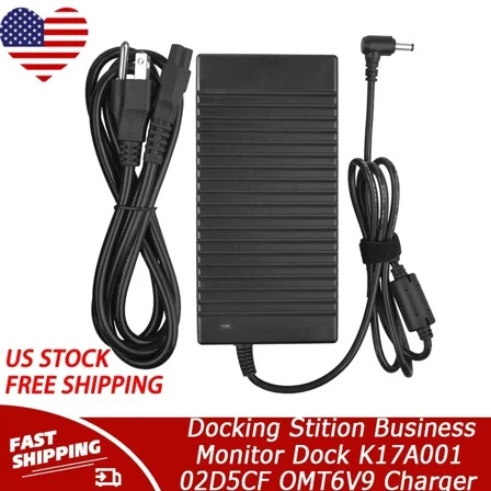 180W Charger for Docking Stition Business Monitor Dock K17A001 02D5CF OMT6V9