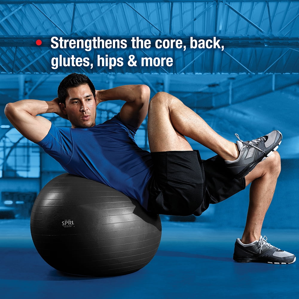 SPRI Weighted Stability Exercise Ball, 75CM, Black