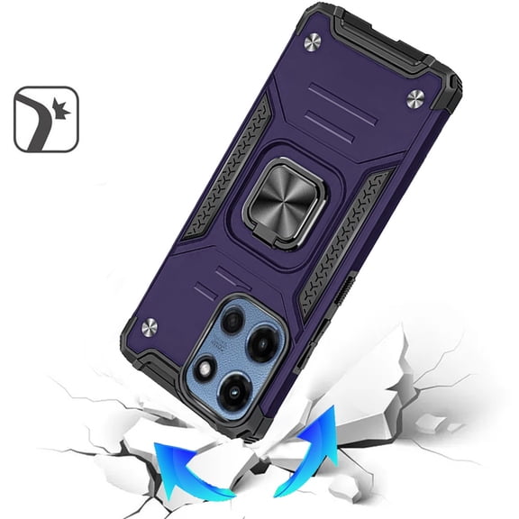 XPM for Motorola Moto G Stylus 5G 2025 Phone Case, Armor Hybrid Magnetic Stand with Ring Holder Kickstand Shockproof Heavy-Duty Durable Rugged TPU Dual Layer Cover for Moto G Stylus 5G 2025 (Purple)