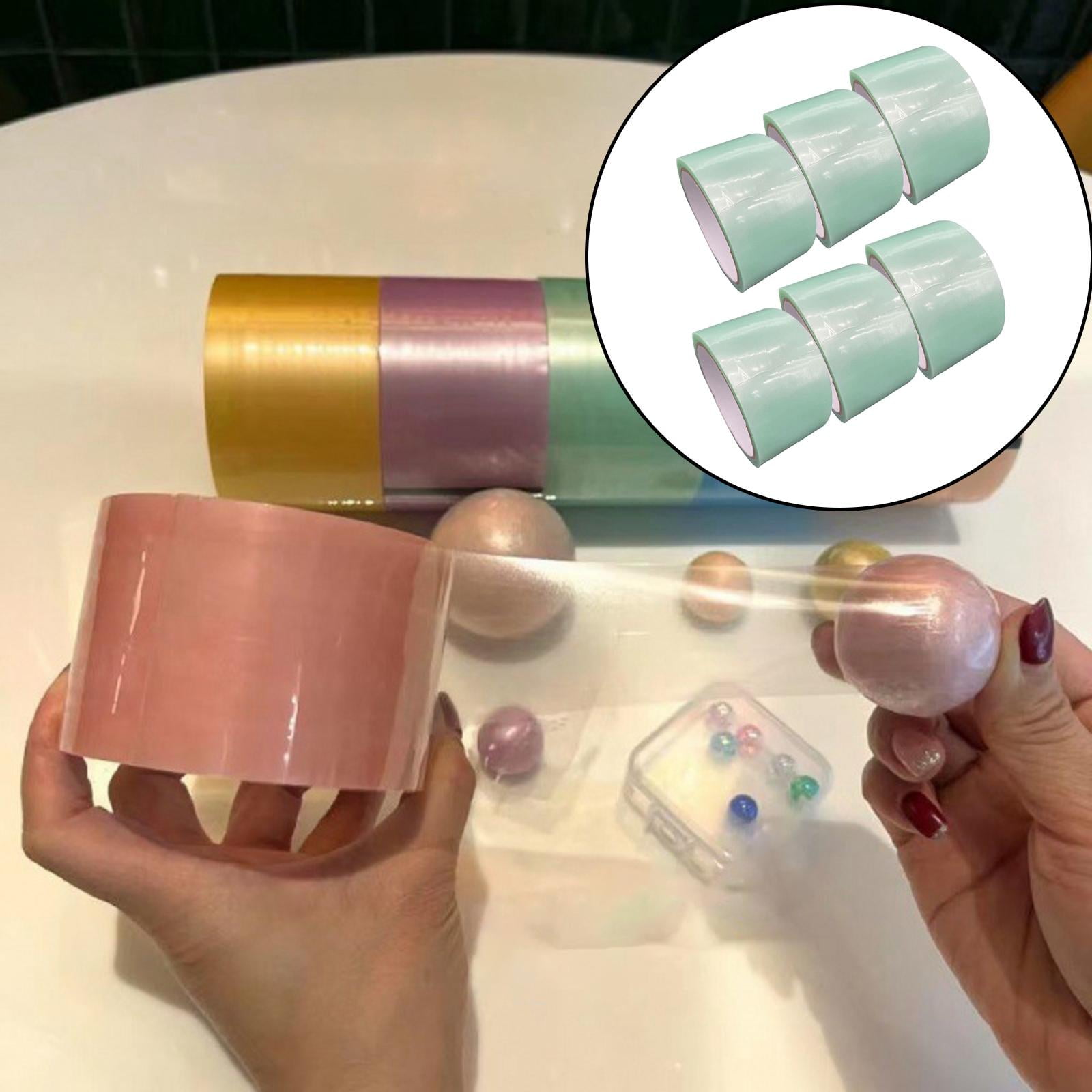 6x Creative Sticky Ball Tapes Educational Toys Colored Tapes Bulk Game Embellishment Relaxing for Supplies Kids Scrapbook Green