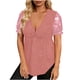 thumbnail image 3 of TaTaai Fashion Solid Color Women T Shirt Glitter Shimmer Wave V Neck Short Sleeve Loose Fit Soft Shiny Breathable Daily Casual Street Wear Blouse Gift, 3 of 9