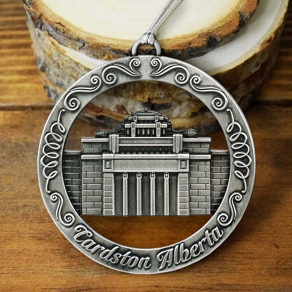 Cardston Temple Antique Silver Ornament by Ringmasters