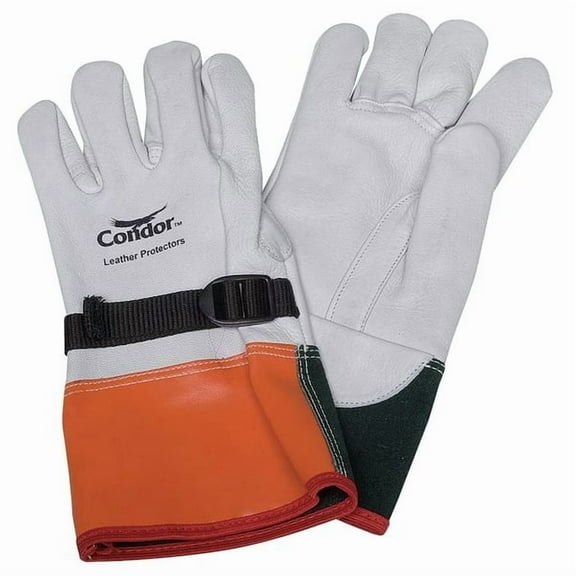 Condor Elec. Glove Protector,8,Wht/Org/Grn,PR 3NEE6