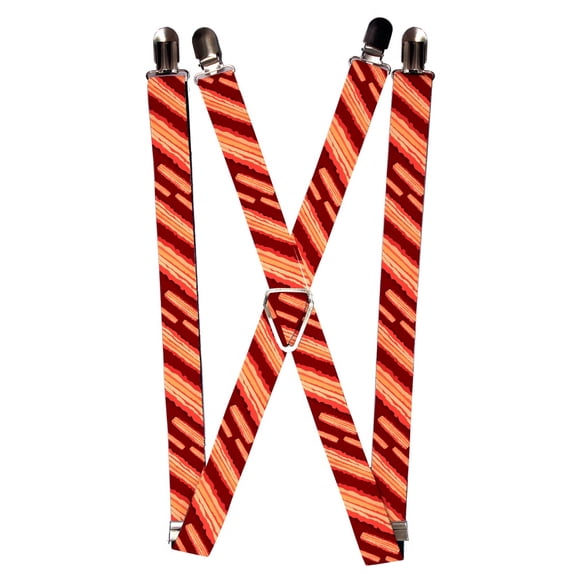 Diagonally Striped Bacon Strips Suspenders