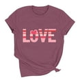 thumbnail image 2 of AuroraX Loose Fit T-Shirts for Women,Crewneck 1/4 Sleeve Red Graphic Women Tops Holiday Valentines T Shirts Gifts for Girlfriend, 2 of 8