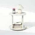 thumbnail image 6 of Furinno Turn-N-Tube Simple Design 2-Tier Round Wooden Side End Table, Marble White, 6 of 6