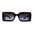 thumbnail image 2 of Womens Mod Thick Plastic Minimal Sunglasses Tortoise Smoke, 2 of 4