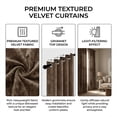 thumbnail image 3 of SNITIE Crushed Velvet Grommet Curtains, 2 Panels Luxurious Thermal Insulated Soundproof Drapes, Light-Filtering Soft Durable Window Treatments for Living Room Office, 3 of 8