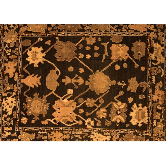 Ahgly Company Indoor Rectangle Abstract Orange Modern Area Rugs, 4' x 6'