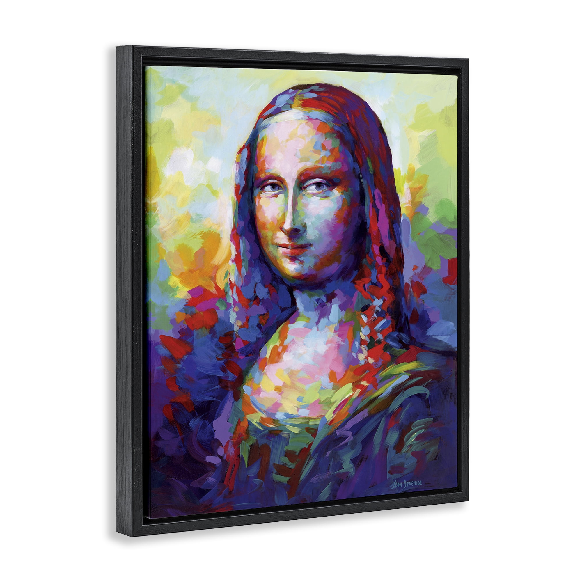 Stupell Industries Abstract Classic Painting Novelty Painting Black Floater Framed Art Print Wall Art, 17 x 21