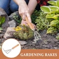 thumbnail image 4 of Miangastore Râteau de Jardin Multifonctionnel avec Manche en Bois, Râteau de Jardinage en Cadeau, 4 of 9
