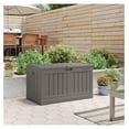 thumbnail image 5 of 50 Gallon Plastic with Molded Lockable Feature and Weathertight Construction for Home, Patio, Lawn, and Garden Storage, Gray, 5 of 5