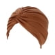 thumbnail image 5 of Qarigey Turbante musulmán Hijabs Caps Turbantes para la frente Sombrero preatado con volantes Transpirable Chemo Hair Cancer Pacientes café 2Conjunto, 5 of 6