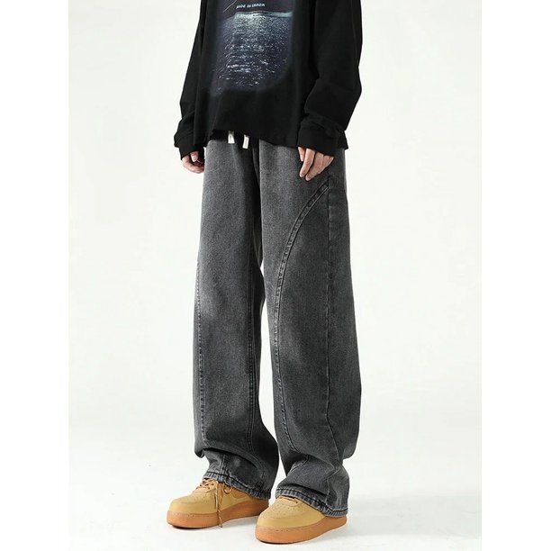 Pantalones vaqueros holgados para hombre, Jeans desgastados de pierna recta, ropa de calle Y2K, moda Hip Hop, 2024