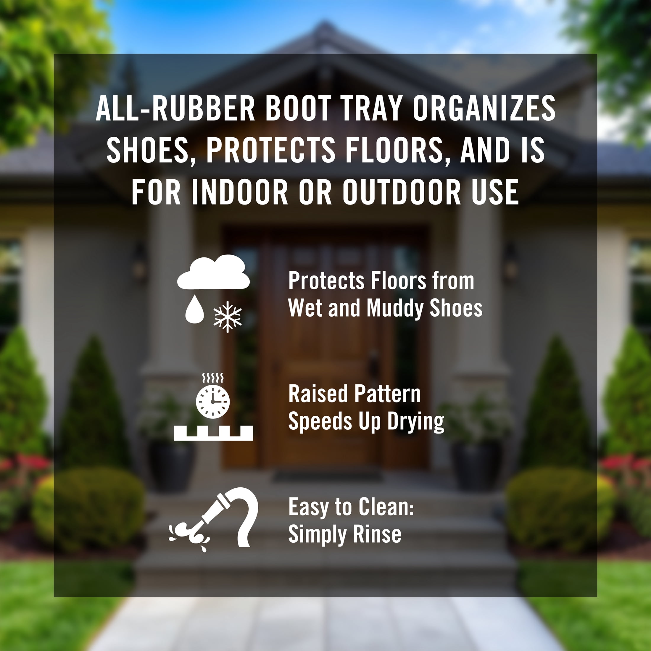 Apache Mills Black Endurance Indoor Outdoor Rubber Boot Tray made with Nike Grind, 15"x36"