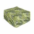 thumbnail image 1 of Green Abstract Rectangle Pouf, Continuous Pattern of Tropical Leaves Hawaiian Palms in Monochromatic Style, Under Desk Foot Stool for Living Room Office Ottoman with Cover, 25", White, by Ambesonne, 1 of 4
