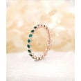 thumbnail image 3 of Emerald Eternity Band Matching Dainty Wedding Band Anniversary Ring 925 Sterling Silver Rose Gold Plated Gemstone Jewelry For Women Gift, 3 of 5