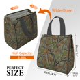 thumbnail image 3 of Camo and Oak Green Pattern Insulated Lunch Bag for Women Men, Large Portable Soft Cooler Tote, Thermal Food Storage Bag with Pearl Cotton, 8.66L, 8.75"x5.75"x9.5", 3 of 6