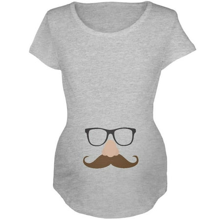 

Halloween Glasses & Mustache Disguise Costume Maternity Soft T Shirt Heather LG