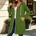 thumbnail image 4 of Hurxie Women Casual Zip up Fleece Hoodies Tunic Sweatshirt Long Jacket Oversized Hoodie with Pockets Full Zipper Hooded for Fall Winter, 4 of 6