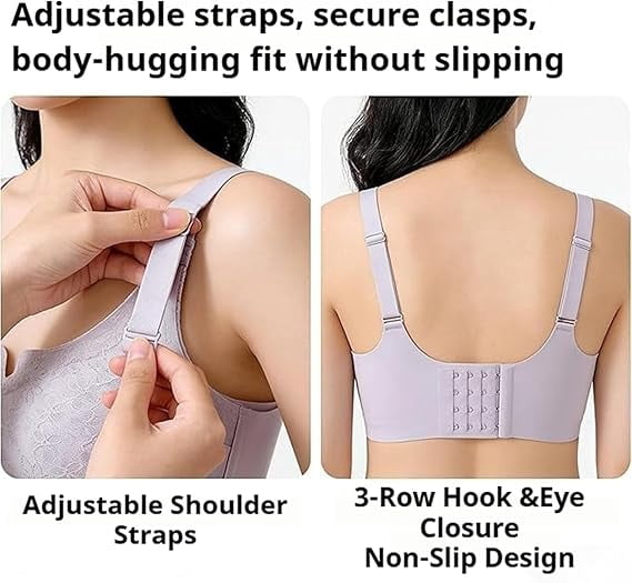 Custom-Lift Bust Shaping Bra, Full Coverage Wireless Comfy Push up Bras, Powerful Lifting & Shaping Bra for Women Daily(Black,Large)