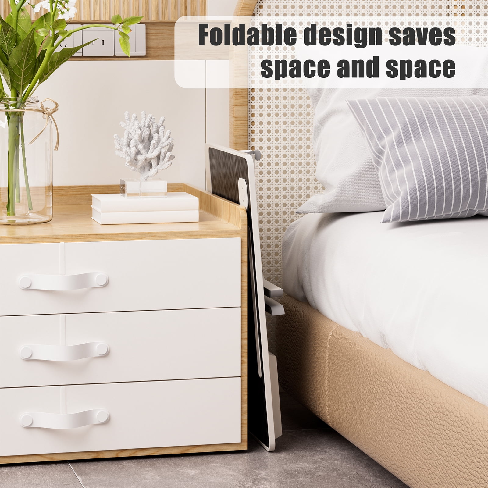 Nanly Foldable Laptop Bed Tray Desk, Heights and Angles Adjustable Laptop Bed Table with USB Fan and Small Lamp Portable Laptop Stand for Eating, Working, Writing in Sofa Couch Floor
