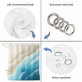 thumbnail image 4 of Blue Ombre Beach Shower Curtain, Waterproof Shower Curtains for Bathroom, Ocean Coastal Gradient Waves Summer Washable Fabric Bathtub Curtain Set Bath Decor with 12 Hooks 48"x72", 4 of 8