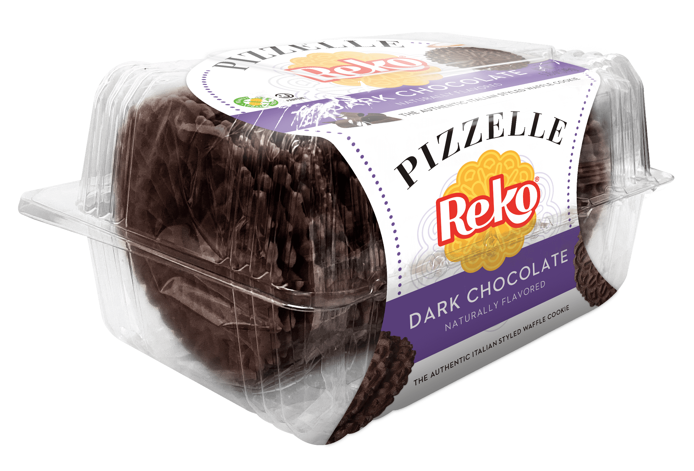Reko Pizzelle Dark Chocolate, Italian Style Waffle Cookies, Baked