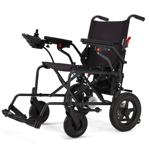 EROMMY 24V Foldable Electric Wheelchair, All-Terrain Motorized Wheelchair with 500W Dual Motor, Black