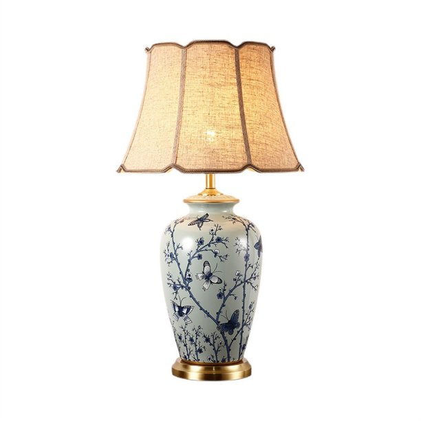 Lámpara de mesa decorativa vintage, lámpara de cerámica grande for mesita de noche, lámpara de escritorio for estudio y sala de estar, 45 cm x 78,5 cm (ancho x alto)