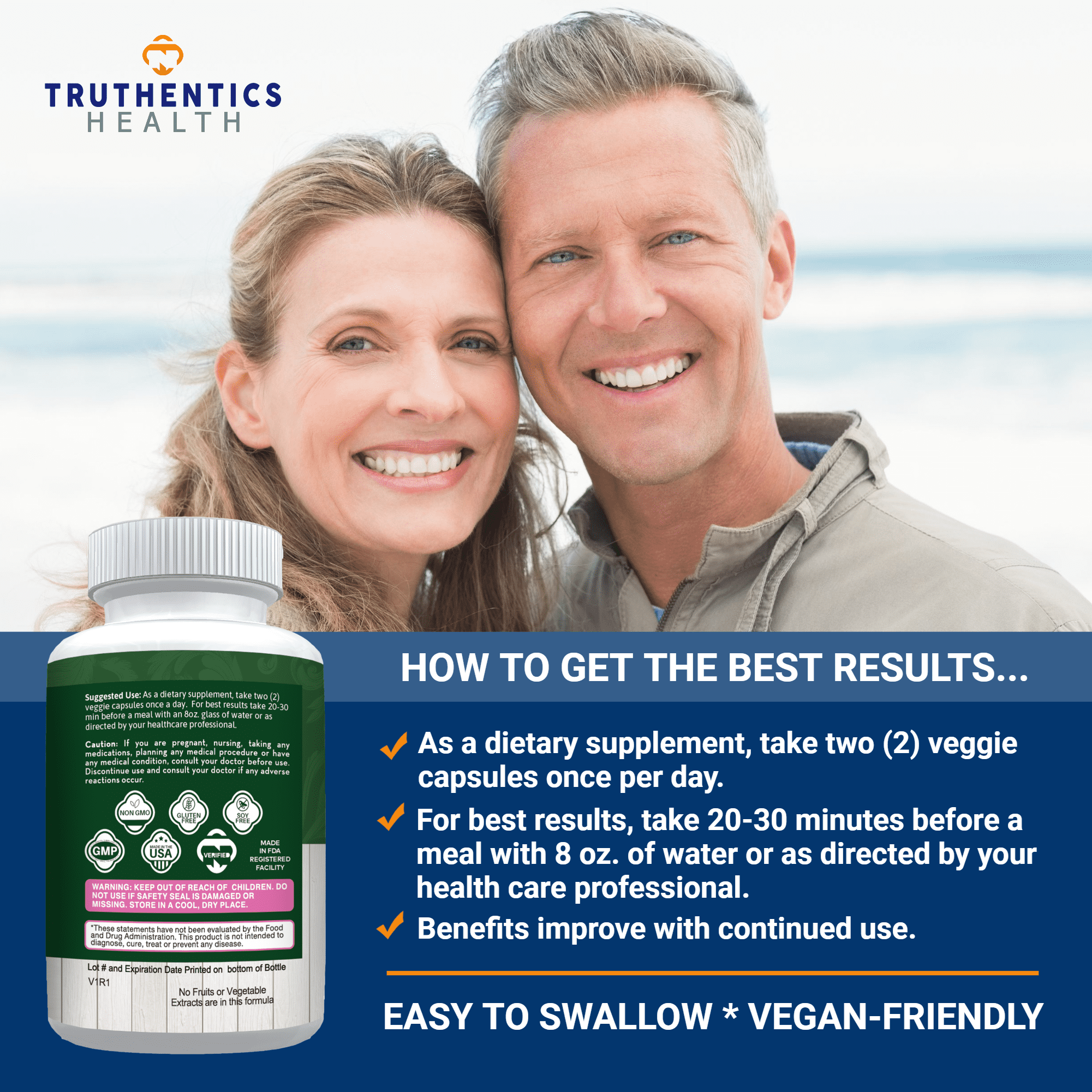 Truthentics Quercetin 800 mg with Bromelain, Zinc, and Omega-3 Fish Oil - 120 Count