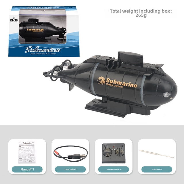 Zhilei Mini Wireless Remote Control Submarine: 6-Channel RC Boat with Rechargeable Battery, Forward/Reverse/Left/Right Maneuverability, Interactive Play for Boys 7-14, Export-Quality Electric Toy