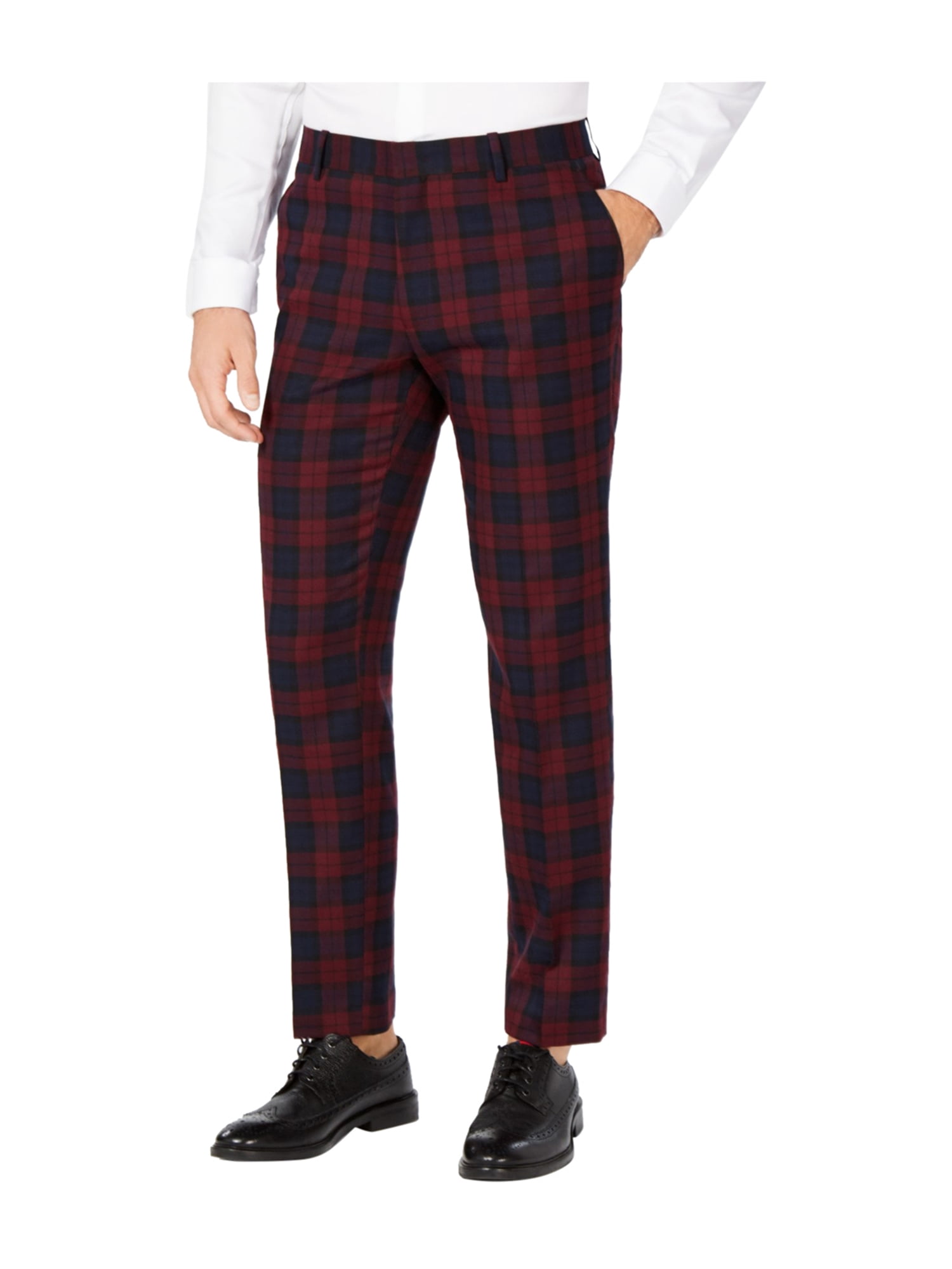 I-N-C Mens Tartan Plaid Dress Pants 