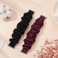 thumbnail image 5 of Negro/rojo vino - Paquete de 2 correas compatibles con correas de Apple Watch de 38 mm, 40 mm y 41 mm, bandas elásticas ajustables para el cabello para iWatch Series 8 7 6 5 4 3 2 1 SE Ultra,, 5 of 5