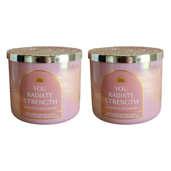 Bath and Body Works Candle - (2 Pack) You Radiate Strength Sunshine & Daydreams Scented Candle with Natural Essential Oils (14.5 Oz / 411 g)