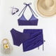 thumbnail image 4 of Traje de baño para mujer, bikini de 3 piezas, secado rápido, espalda abierta, color liso, conjunto de traje de baño para mujer, 4 of 7
