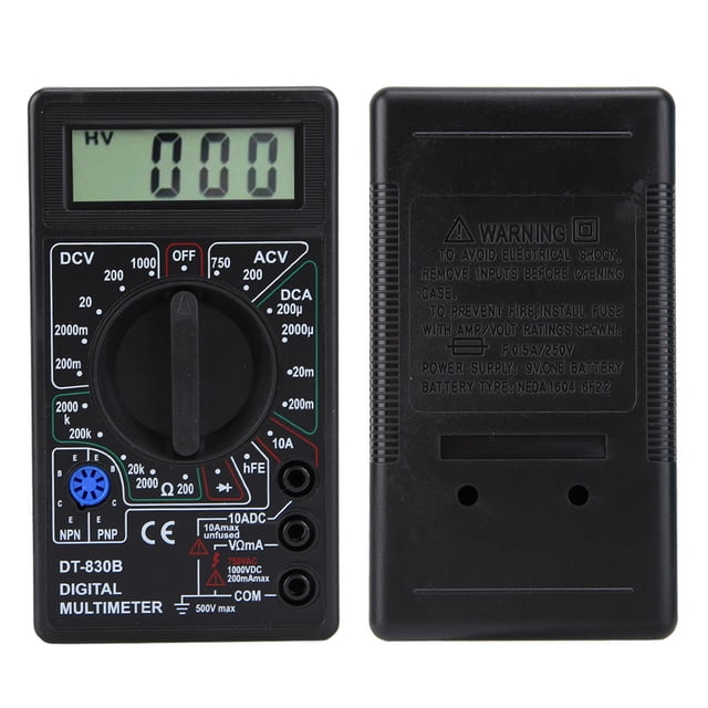Amperímetro digital Jadeshay DT-830B Multímetro digital LCD portátil multifuncional Negro